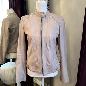 Cole Haan Moto Leather Cement Jacket Size Small